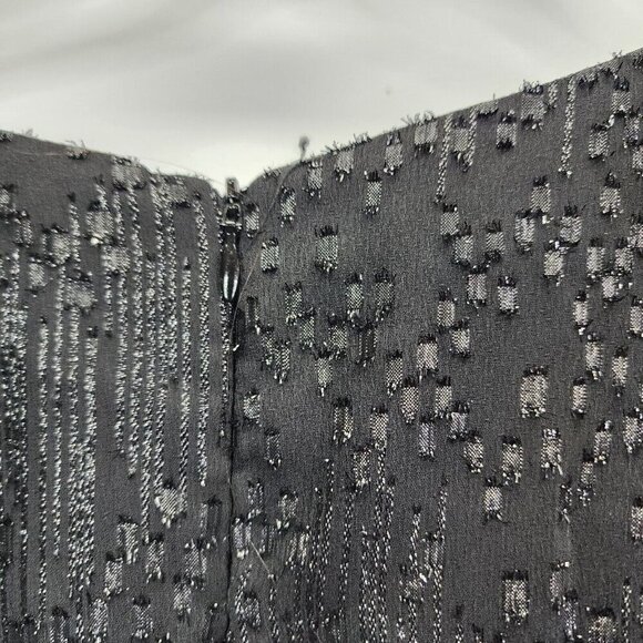 BHLDN Anthropologie Dress V Neck Long Sleeve Black‎ Sequin Empire Waist Size 6 - Picture 9 of 13